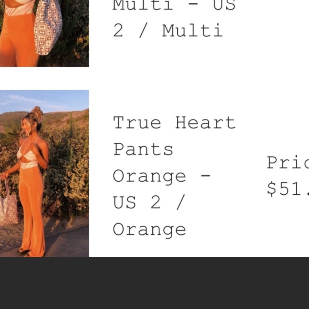 Size 2 stretchy orange pants from Princess Polly. Worn once, no imperfections
